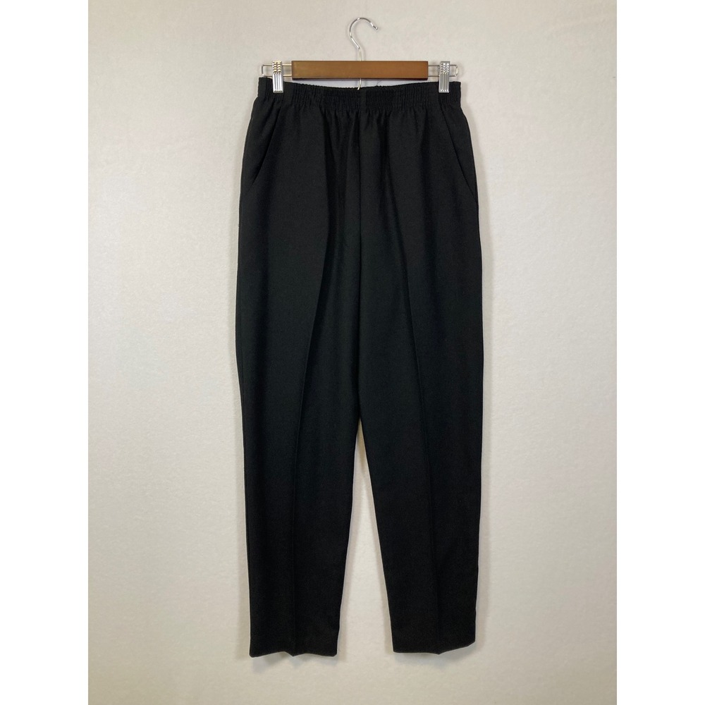 Briggs New York Trousers Womens 8 Black Elastic Waist Straight Leg Pants 607-611